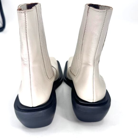 Alohas Boots Short Ranch Leather 7.5 Cream Cowboy - Picture 6 of 8